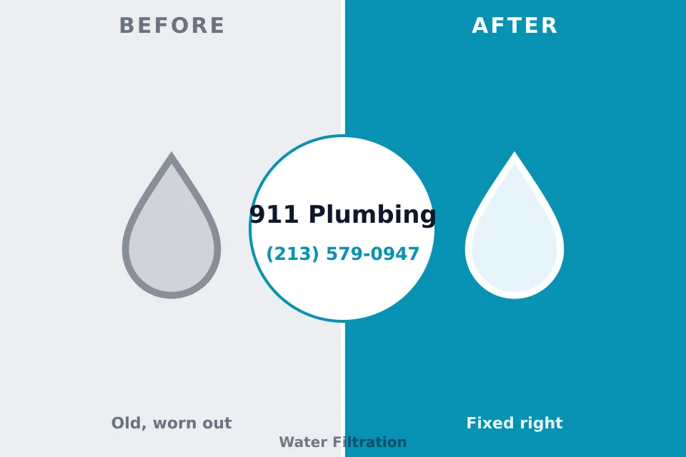 Before and after: plumbing repair Lakeshore, LA